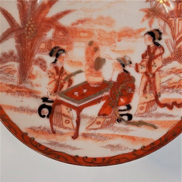 Fukagawa Porcelain Plate Vintage Japanese Tea Ceremony - Picture 7 of 8
